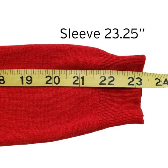 Valerie Stevens Red 2 Ply Cashmere V-Neck Cardigan Size S - Picture 13 of 14